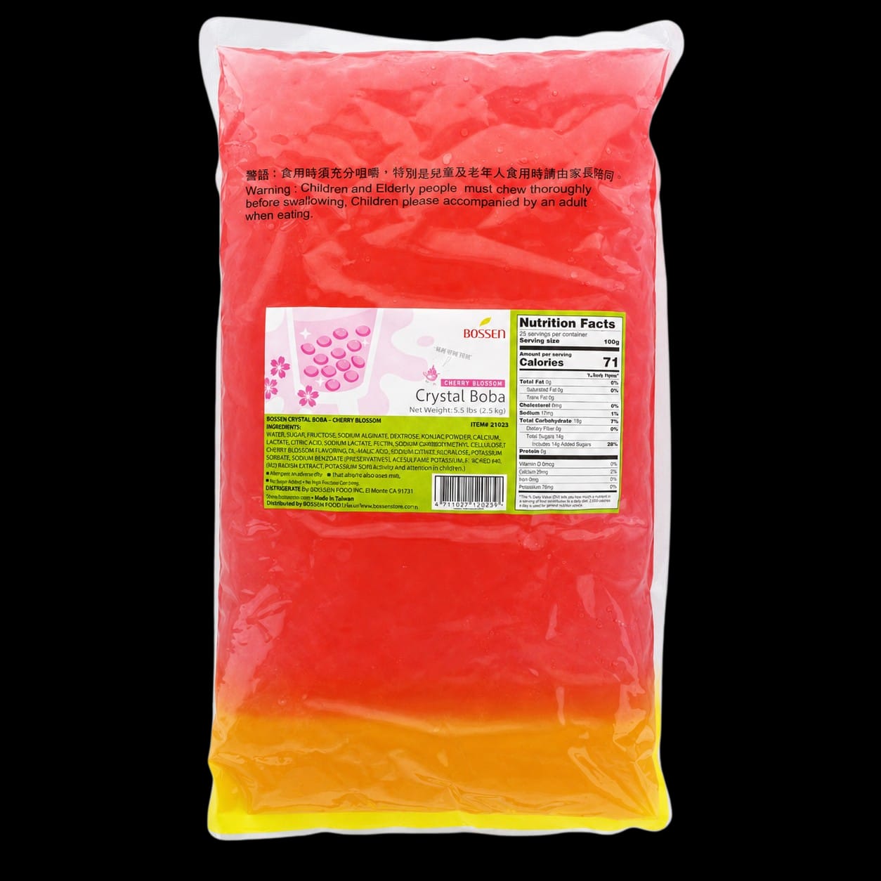 Perlas Boba Crystal Cereza Japonesa (Cherry Blossom) 2 KG. BOSSEN