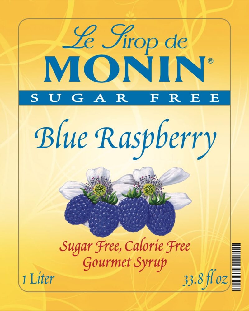 Sirope Frambuesa Azul sin Azucar (Sugar Free Blue Raspberry) 1 LTO. MONIN - Imagen 2