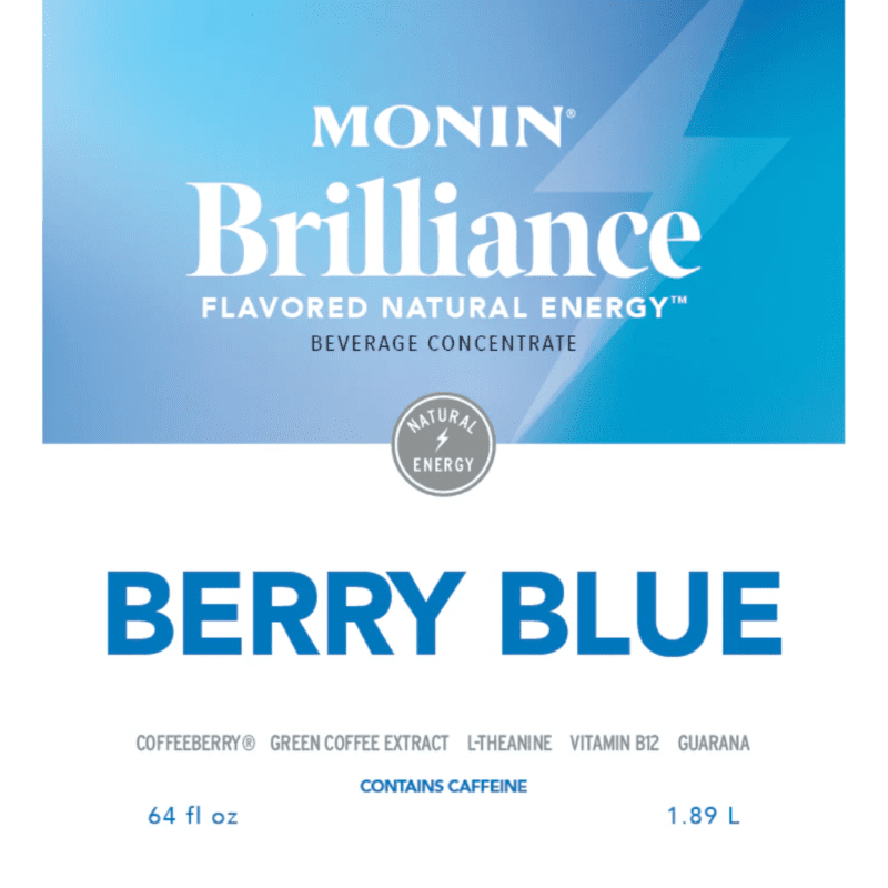 Sirope Brilliance Moras Azules (Berry Blue Natural Energy) 1.89 Lto MONIN - Imagen 2