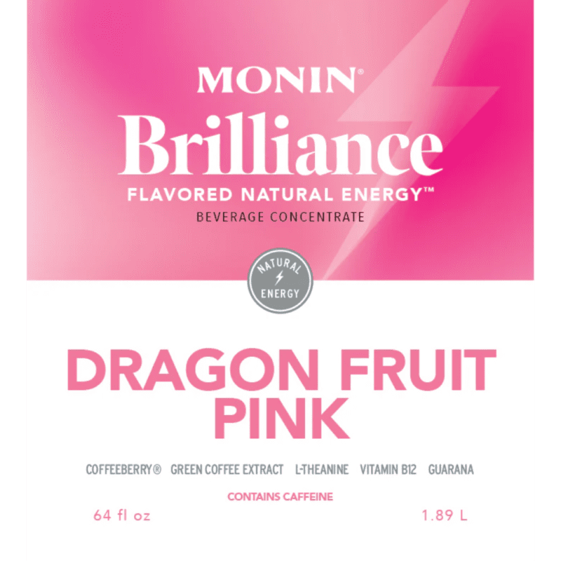 Sirope Brilliance Pitaya Rosa (Dragon Fruit Pink Natural Energy) 1.89 Lto MONIN - Imagen 2