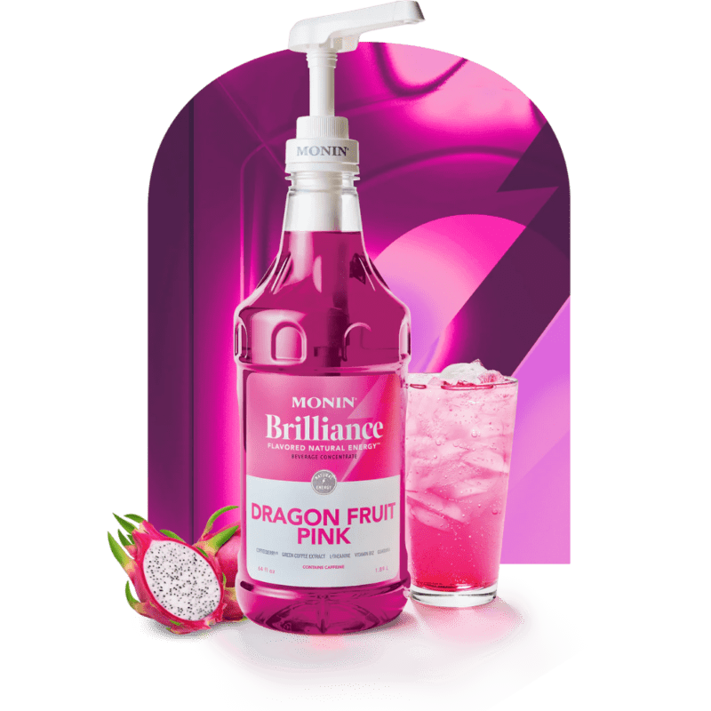 Sirope Brilliance Pitaya Rosa (Dragon Fruit Pink Natural Energy) 1.89 Lto MONIN - Imagen 3