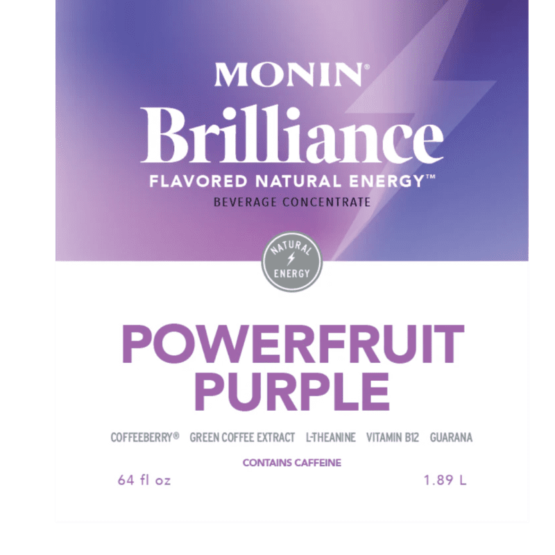 Sirope Brilliance Powerfruit Morado (Powerfruit Purple Natural Energy) 1.89 Lto MONIN - Imagen 2