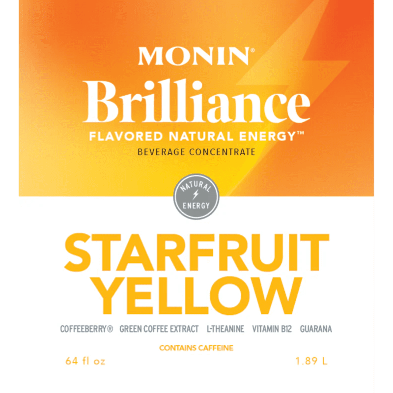 Sirope Brilliance Starfruit Amarillo (Starfruit Yellow Natural Energy) 1.89 Lto MONIN - Imagen 2