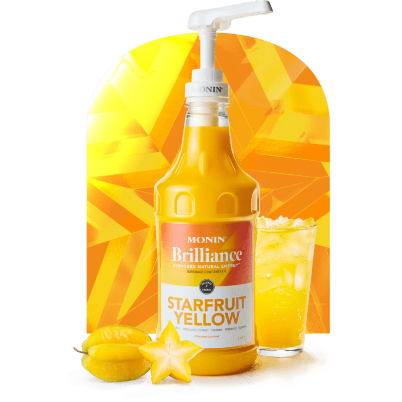 Sirope Brilliance Starfruit Amarillo (Starfruit Yellow Natural Energy) 1.89 Lto MONIN - Imagen 4