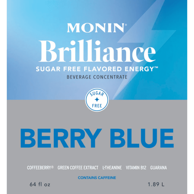Sirope Brilliance sin Azucar Moras Azules (Sugar Free Berry Blue Natural Energy) 1.89 Lto MONIN - Imagen 2