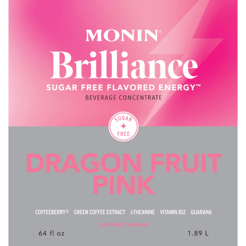 Sirope Brilliance sin Azucar Pitaya Rosa (Sugar Free Dragon Fruit Pink Natural Energy) 1.89 Lto MONIN - Imagen 2