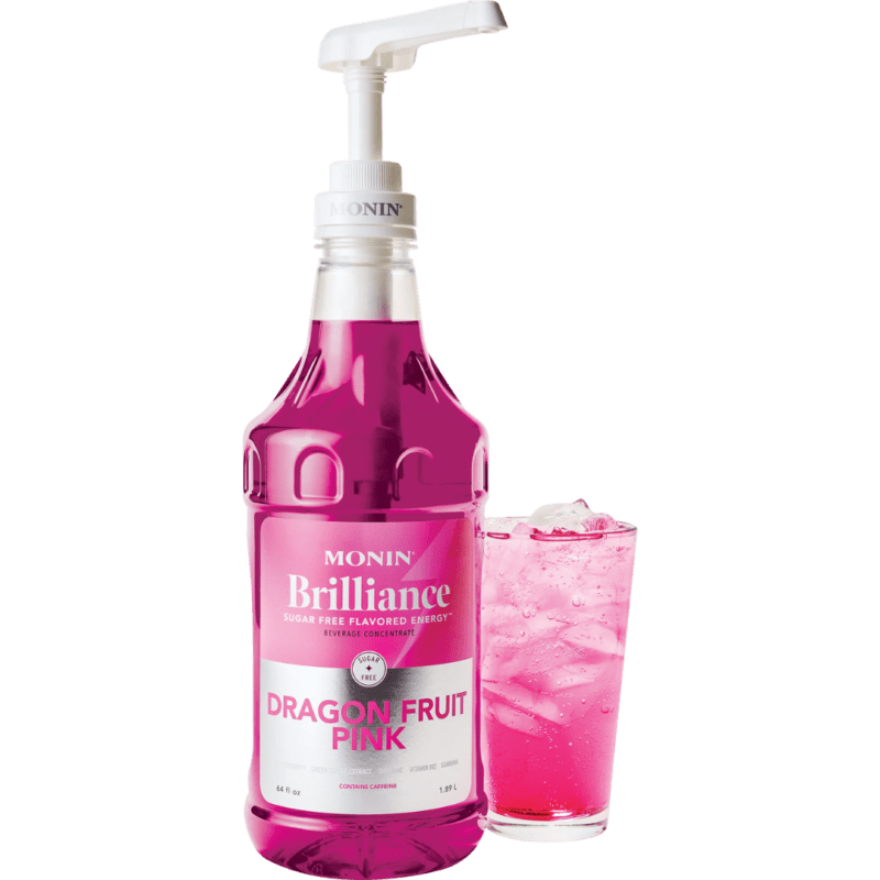 Sirope Brilliance sin Azucar Pitaya Rosa (Sugar Free Dragon Fruit Pink Natural Energy) 1.89 Lto MONIN - Imagen 4