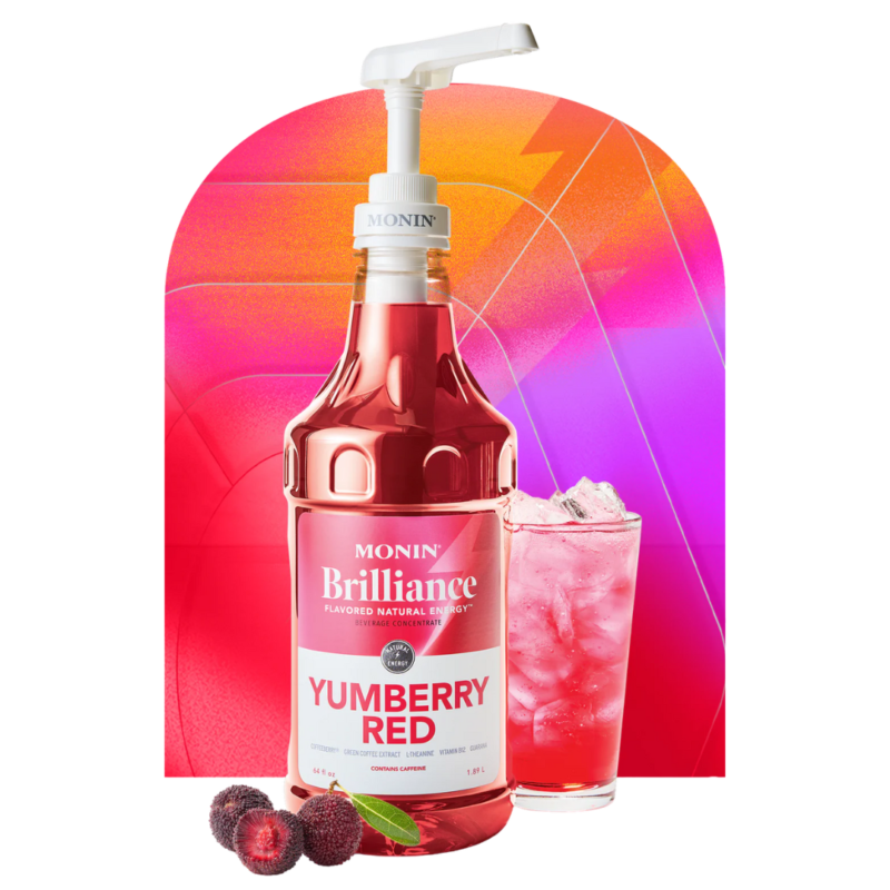 Sirope Brilliance Yumberry Rojo (Yumberry Red Natural Energy) 1.89 Lto MONIN - Imagen 4