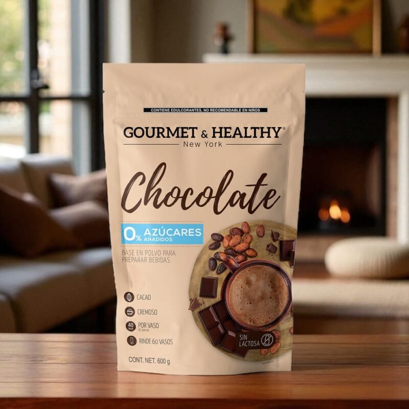 Base Sabor CHOCOLATE 0 AZUCAR 600 G. GOURMET & HEALTHY