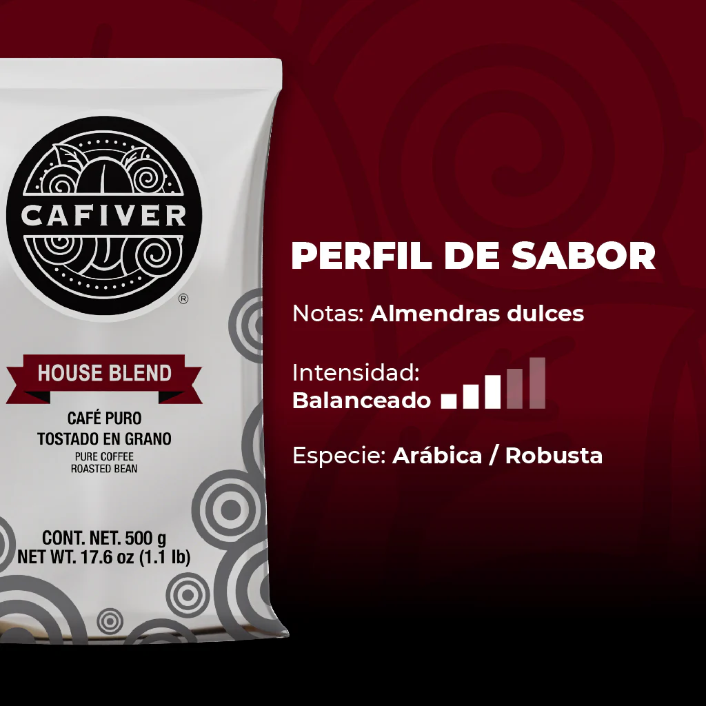 Cafe House Blend 500 grm Grano Cafiver - Imagen 2