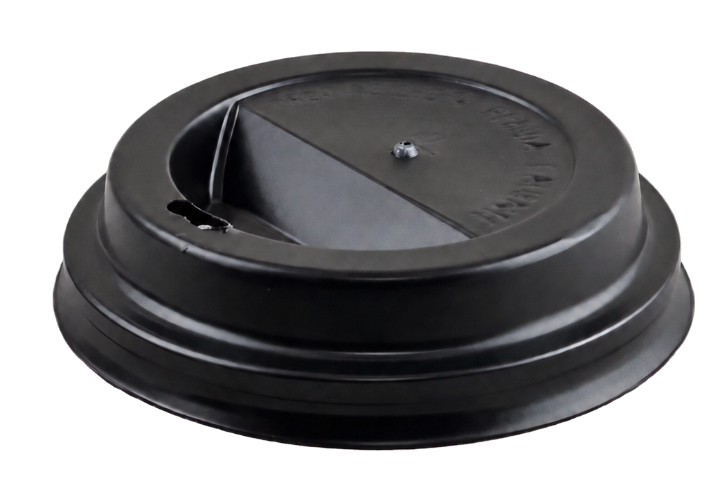 TAPA PLASTICO CIERRA FACIL NEGRA P/ VASO PAPEL 12-20 OZ (50 PIEZAS)